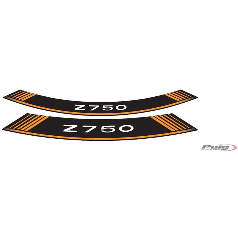 AUTOCOLLANTS DE ROUES PUIG KAWASAKI Z750 ORANGE - L'ensemble AVEC est composE de 8 bandes adhEsives - COD. 5545T