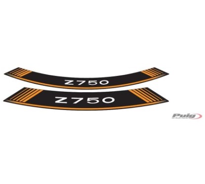 PUIG STICKERS FOR RIMS KAWASAKI Z750 ORANGE - The set consists of 8 adhesive strips - COD. 5545T