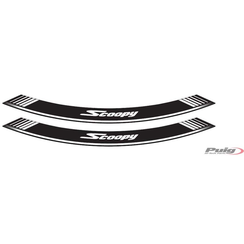 PUIG ADHESIVOS LLANTAS HONDA SCOOPY SH BLANCO - El set se compone de 8 tiras adhesivas - COD. 5559B