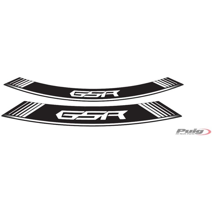 PUIG STICKERS FOR RIMS SUZUKI GSR WHITE - The set consists of 8 adhesive strips - COD. 5989B