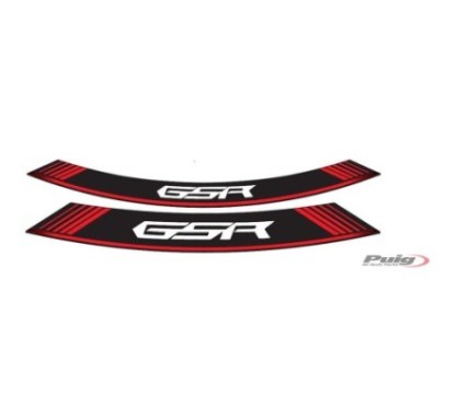 PUIG ADHESIVOS LLANTAS SUZUKI GSR ROJO - El set se compone de 8 tiras adhesivas - COD. 5989R