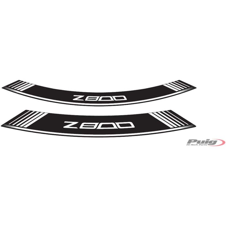 PUIG ADHESIVOS RUEDAS KAWASAKI Z800 BLANCO - El set se compone de 8 tiras adhesivas - COD. 6561B