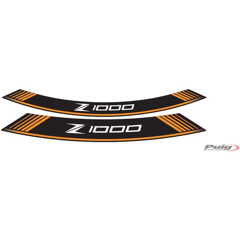 AUTOCOLLANTS DE ROUES PUIG KAWASAKI Z1000 ORANGE - L'ensemble AVEC est composE de 8 bandes adhEsives - COD. 7590T