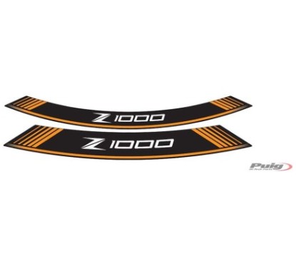 AUTOCOLLANTS DE ROUES PUIG KAWASAKI Z1000 ORANGE - L'ensemble AVEC est composE de 8 bandes adhEsives - COD. 7590T