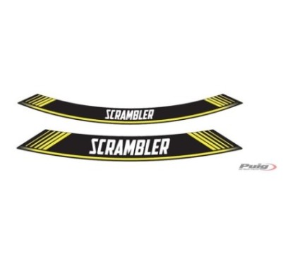 AUTOCOLLANTS DE ROUES PUIG DUCATI SCRAMBLER JAUNE - L'ensemble AVEC est composE de 8 bandes adhEsives - COD. 9134G