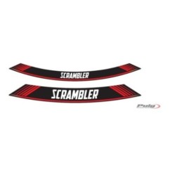 AUTOCOLLANTS PUIG POUR JANTES DUCATI SCRAMBLER ROUGE - L'ensemble AVEC est composE de 8 bandes adhEsives - COD. 9134R