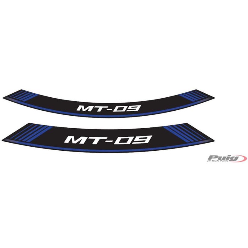 AUTOCOLLANTS POUR JANTES PUIG YAMAHA MT-09 BLEU - L'ensemble AVEC est composE de 8 bandes adhEsives - COD. 9135A