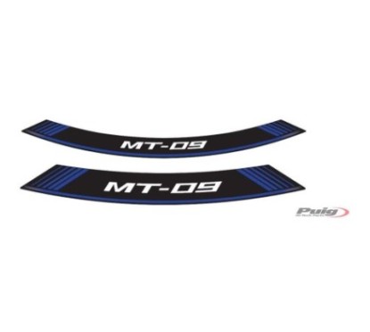 AUTOCOLLANTS POUR JANTES PUIG YAMAHA MT-09 BLEU - L'ensemble AVEC est composE de 8 bandes adhEsives - COD. 9135A