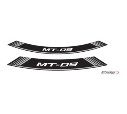 AUTOCOLLANTS POUR JANTES PUIG YAMAHA MT-09 ARGENT - L'ensemble AVEC est composE de 8 bandes adhEsives - COD. 9135P