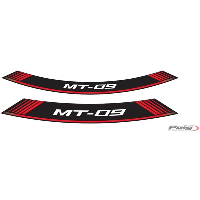 PUIG ADHESIVOS LLANTAS YAMAHA MT-09 ROJO - El set se compone de 8 tiras adhesivas - COD. 9135R