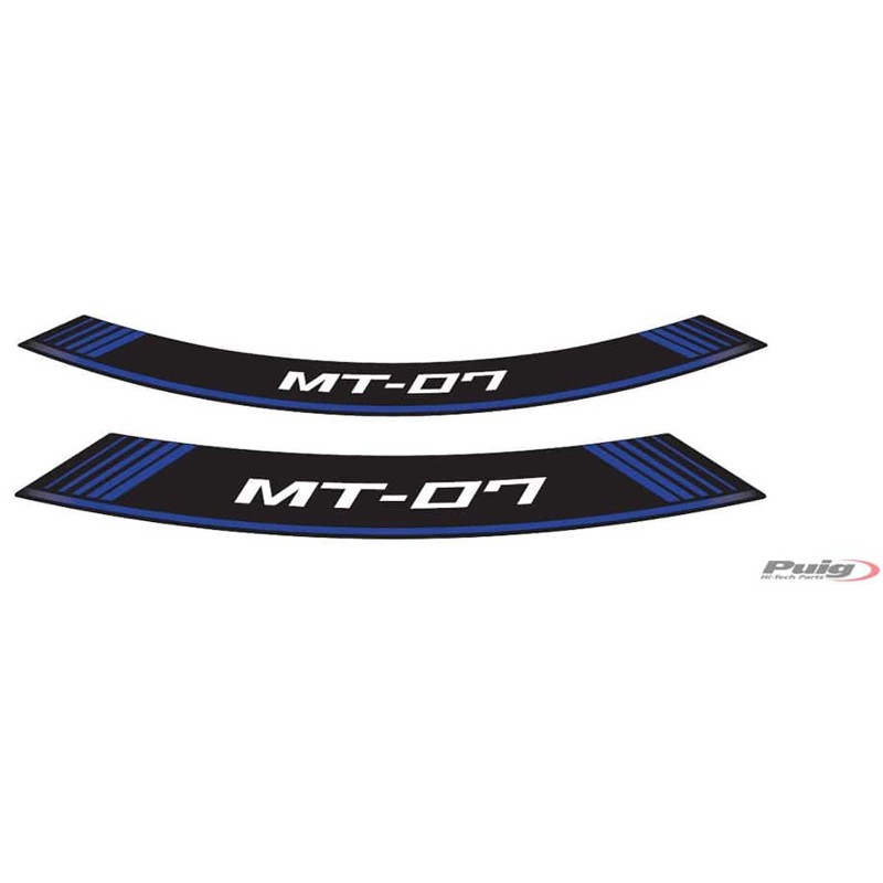 AUTOCOLLANTS POUR JANTES PUIG YAMAHA MT-07 BLEU - L'ensemble AVEC est composE de 8 bandes adhEsives - COD. 9136A