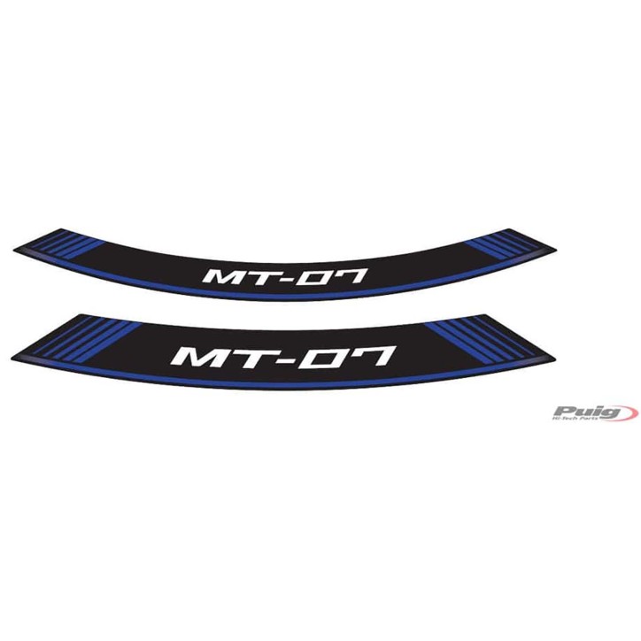 PUIG STICKERS FOR RIMS YAMAHA MT-07 BLUE - The set consists of 8 adhesive strips - COD. 9136A