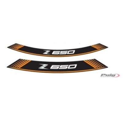 PUIG ADHESIVOS LLANTAS KAWASAKI Z650 NARANJA - El set se compone de 8 tiras adhesivas - COD. 9290T