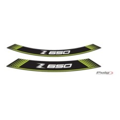 AUTOCOLLANTS DE ROUES PUIG KAWASAKI Z650 VERT - L'ensemble AVEC est composE de 8 bandes adhEsives - COD. 9290V