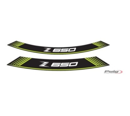 PUIG STICKERS FOR WHEELS KAWASAKI Z650 GREEN - The set consists of 8 adhesive strips - COD. 9290V