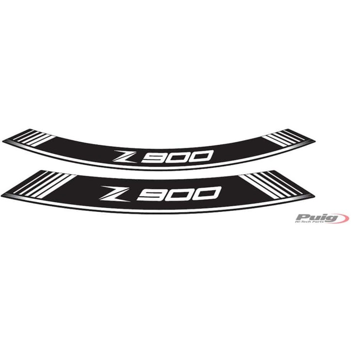 PUIG STICKERS FOR WHEELS KAWASAKI Z900 WHITE - The set consists of 8 adhesive strips - COD. 9291B