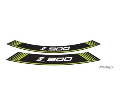 PUIG STICKERS FOR WHEELS KAWASAKI Z900 GREEN - The set consists of 8 adhesive strips - COD. 9291V