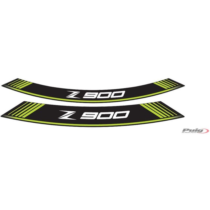 AUTOCOLLANTS DE ROUES PUIG KAWASAKI Z900 VERT - L'ensemble AVEC est composE de 8 bandes adhEsives - COD. 9291V