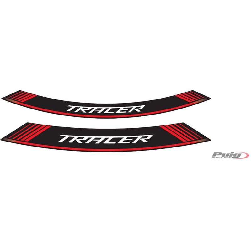 AUTOCOLLANTS POUR JANTES PUIG YAMAHA TRACER ROUGE - L'ensemble AVEC est composE de 8 bandes adhEsives - COD. 9293R