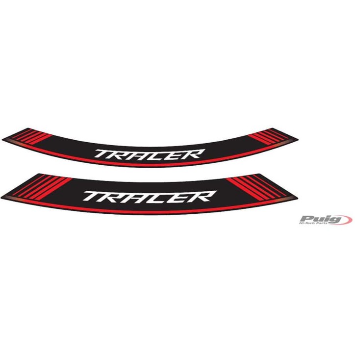 AUTOCOLLANTS POUR JANTES PUIG YAMAHA TRACER ROUGE - L'ensemble AVEC est composE de 8 bandes adhEsives - COD. 9293R