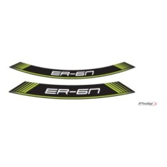 PUIG STICKERS FOR WHEELS KAWASAKI ER-6N/F GREEN - The set consists of 8 adhesive strips - COD. 9311V