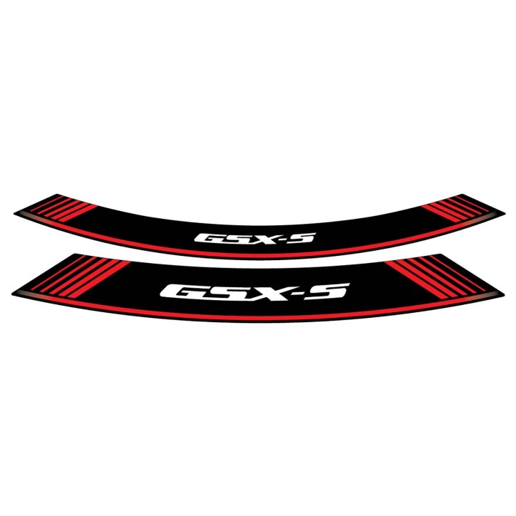 AUTOCOLLANTS POUR JANTES PUIG SUZUKI GSX-S ROUGE - L'ensemble AVEC est composE de 8 bandes adhEsives - COD. 9442R