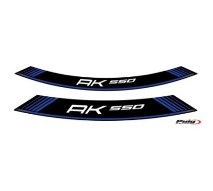 PUIG STICKERS FOR WHEELS KYMCO AK 550 BLUE - The set consists of 8 adhesive strips - COD. 9630A