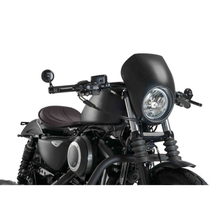 CUSTOM ACCES CUPOLINO SEMICARENATO FREE SPIRIT PER HARLEY D. SPORTSTER IRON 09-20 NERO OPACO