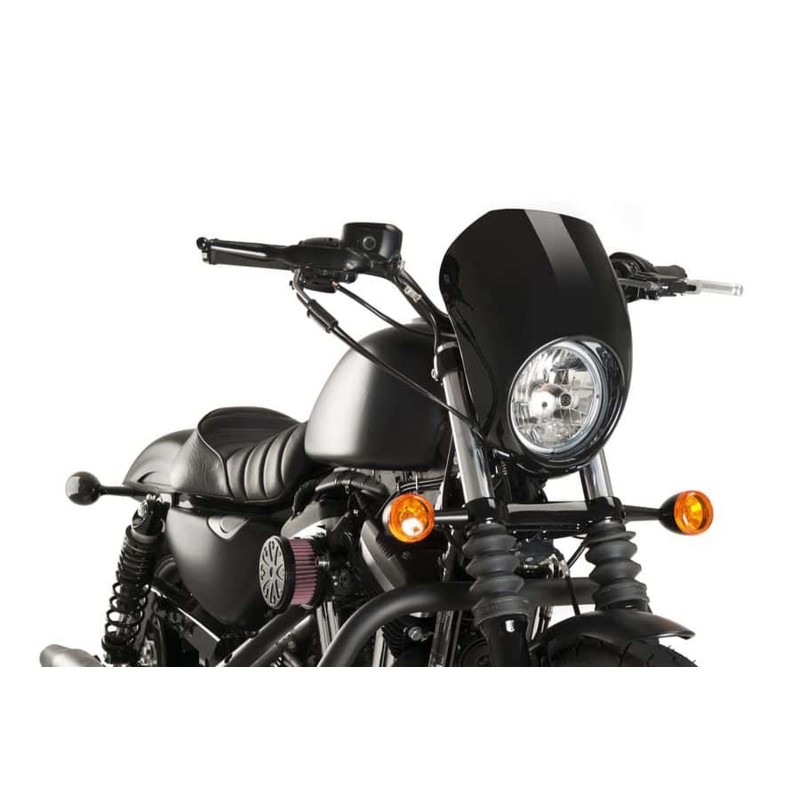 CUSTOM ACCES CUPOLINO SEMICARENATO FREE SPIRIT PER HARLEY DAVIDSON SPORTSTER 883 LOW ANNO 05-10 COLORE NERO