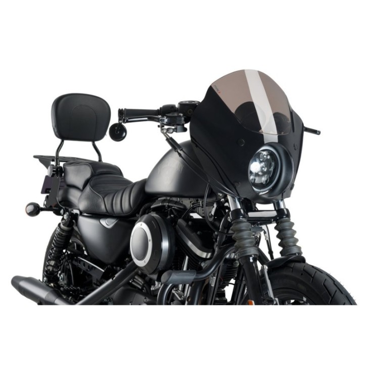 CUSTOM ACCES CUPOLINO SEMICARENATO SNAKE EYE PER HARLEY D. SPORTSTER FORTY-EIGHT 16-20 NERO