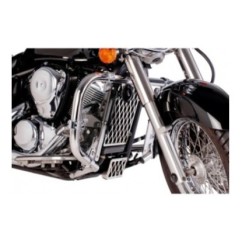 CUSTOM ACCES COPRI RADIATORE PER KAWASAKI VN900 CLASSIC (VN900B) ANNO 06'-16' COLORE INOX