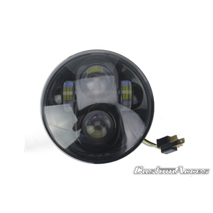 CUSTOM ACCES PHARE LED OVNI POUR INDIAN SCOUT 15-24 NOIR