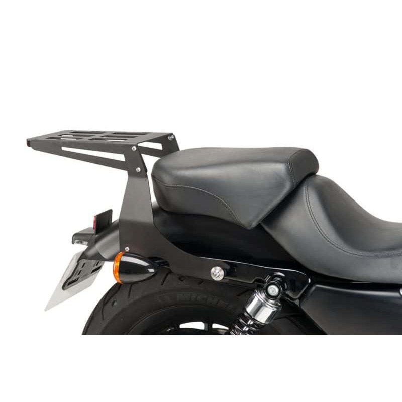 CUSTOM ACCES PIASTRA PORTAPACCHI FISSO PER HARLEY DAVIDSON SPORTSTER 883 IRON (XL883N) ANNO 09'-20' COLORE NERO