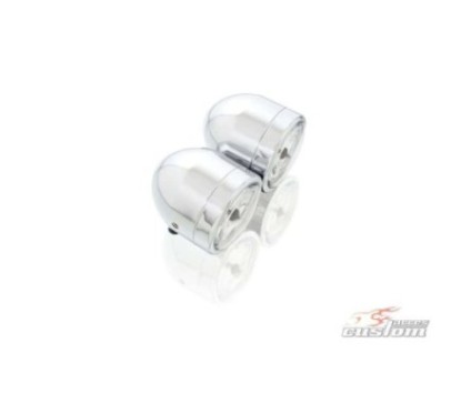 CUSTOM ACCES DOUBLE PHARE HALOGENE COULEUR INOX - COD. FD0001J - ApprouvE. Tension : 12 V. Puissance nominale : 60 55 W. Dimensi