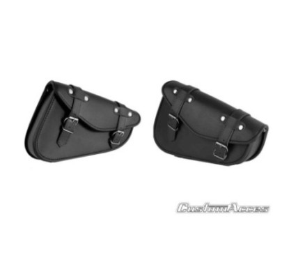 CUSTOM ACCES PAIR OF SIDE BAGS MOD. DETROIT BLACK - COD. APD001N - Features two buckle closures. Dimensions (HxW):