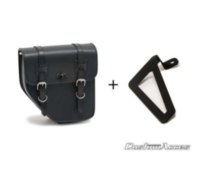 CUSTOM ACCES SAC SAC DROIT AVEC BASE METALLIQUE MOD. IBIZA AVEC SOUTIEN NOIR - COD. APS015N - Comprend deux fermetures AVEC