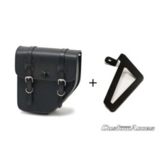 CUSTOM ACCES SAC LATERALE GAUCHE AVEC BASE METALLIQUE MOD. IBIZA AVEC SOUTIEN NOIR - COD. APS016N - Comprend deux fermetures AVE