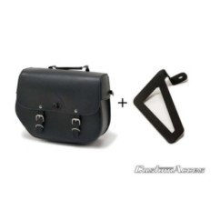 CUSTOM ACCES SAC SAC DROIT AVEC BASE METALLIQUE MOD. SANT LOUIS AVEC SOUTIEN NOIR - COD. APS011N - Comprend deux fermetures.