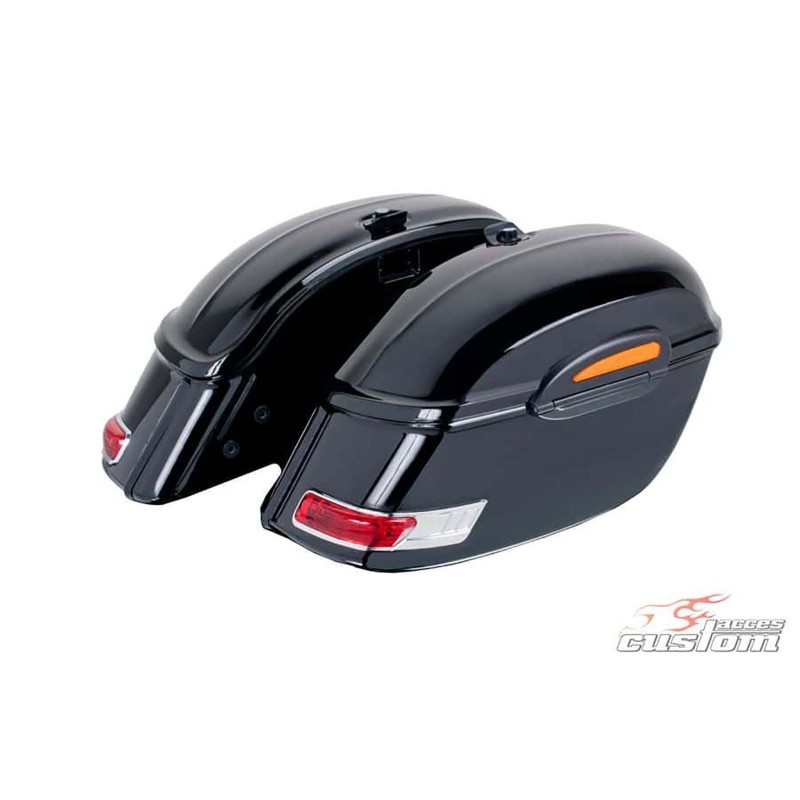 CUSTOM ACCES COPPIA DI BORSE RIGIDE LATERALI MODELLO TOURING COLORE NERO